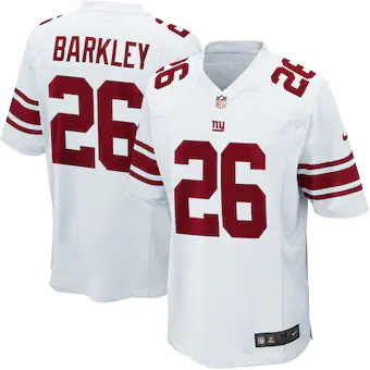 youth nike saquon barkley white new york giants game jersey